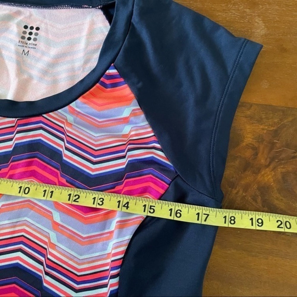 Title Nine navy blue pink printed stretch dress size M‎ - Picture 5 of 7